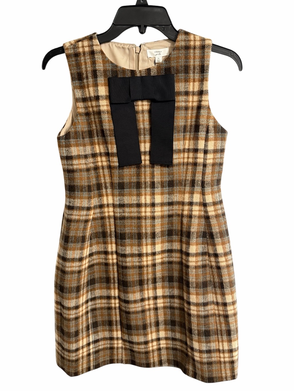 Girls A Loves A Plaid Bow A-Line Dress NWT XL 16